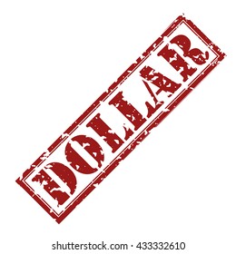 Dollar text rubber stamp vector illustration. Contains original brushes