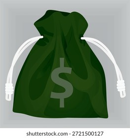Dollar Textiltasche. Vektorgrafik