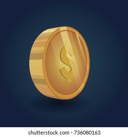 Dollar token in perspective with shiny style for use in business , digital and e-Commerce press