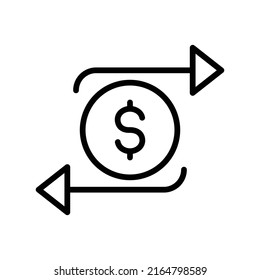 Dollar Transaction Isolated Vector icon which can easily modify or edit

