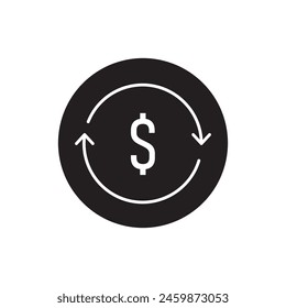 Dollar transfer arrows icon design, isolated on white background, vector illustration