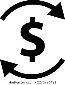 dollar transfer icon . money transfer icon . money exchange icon . vector illustration