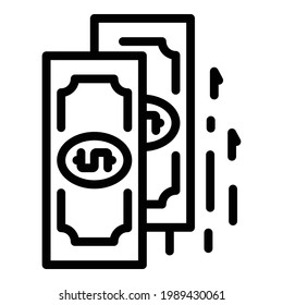 Dollar transfer icon. Outline Dollar transfer vector icon for web design isolated on white background
