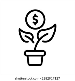Dollar tree icon. Income increase. Progress marketing. Pictogram for web page, mobile app, promo. vector illustration on white background
