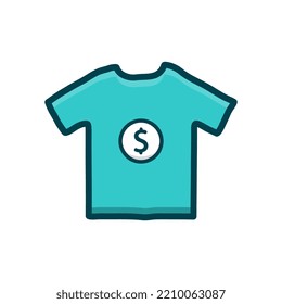 Dollar T-shirt Icon. Vector illustration