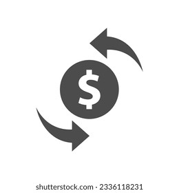 Dollar Turnover glyph vector icon isolated. Dollar Turnover stock vector icon for web, mobile app and ui design