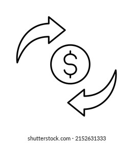 Dollar update Vector icon which is suitable for commercial work and easily modify or edit it

