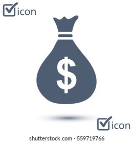 Dollar USD currency symbol. Flat design style. 