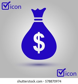 Dollar USD currency symbol. Flat design style. 