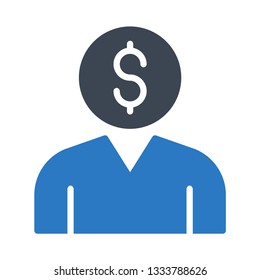 dollar user glyph double color icon