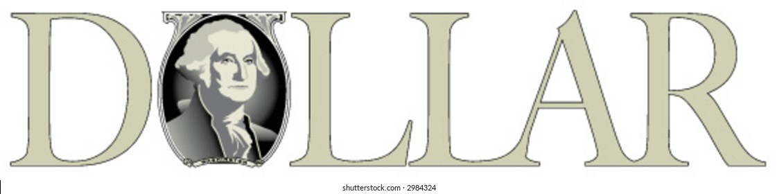 "Dollar" using typography and illustration