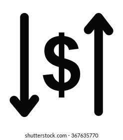 Dollar Valuation Bold Line Vector Icon