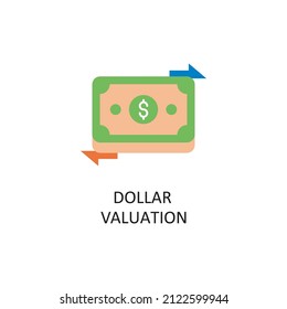 Dollar Valuation Vector Filled Outline Icon Design illustration. Banking and Payment Symbol on White background EPS 10 File