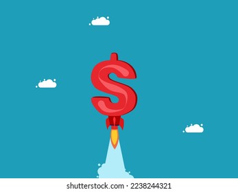 The dollar value is higher. dollar as fast as a rocket rockets up in the sky