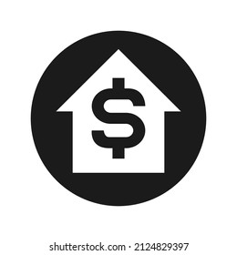 Dollar value increase rate vector icon round button