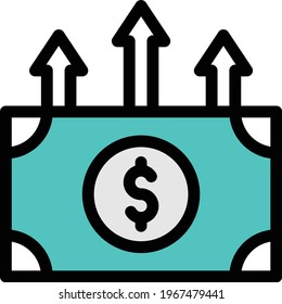 dollar vector clour line icon