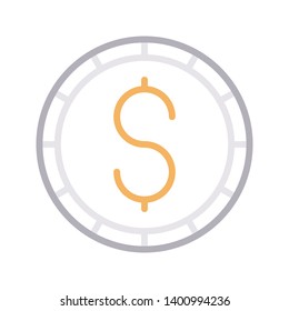 dollar vector color line icon
