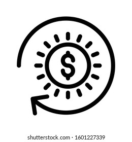 dollar vector color line icon 