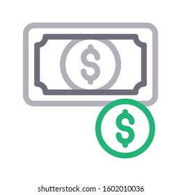 dollar vector color line icon 
