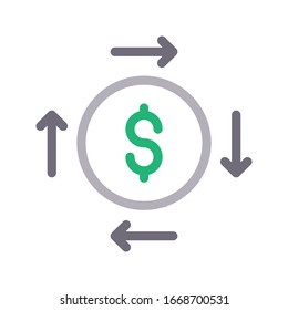 dollar vector color line icon 