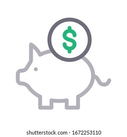 dollar vector color line icon 