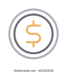dollar vector color line icon 