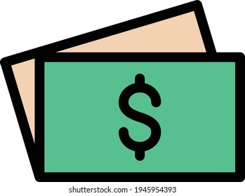 dollar vector color line icon