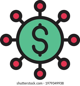 dollar vector color line icon