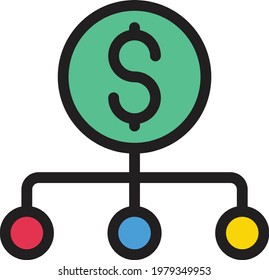 dollar vector color line icon