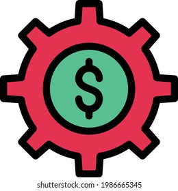 dollar vector color line icon