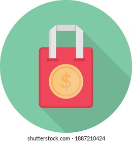 icono plano de color vectorial de dólar