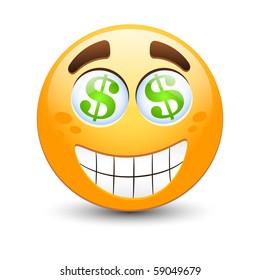 Dollar vector emoticon