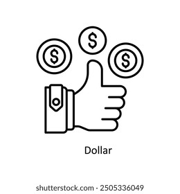 Ilustración de diseño de icono de contorno lleno de Vector de dólar. Símbolo de Diseño gráfico sobre fondo blanco EPS 10 Archivo