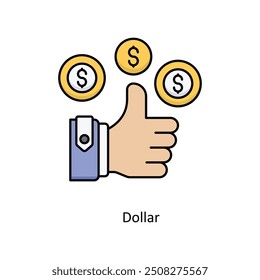 Dollar vector filled outline Icon Design illustration. Graphic Design Symbol on White background EPS 10 File