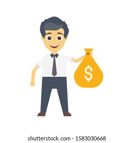 dollar vector flat color icon 