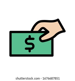 dollar vector flat color icon 