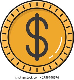 Dollar-Vektorflachfarbensymbol 