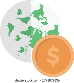 Dollar-Vektorflachfarbensymbol 
