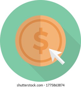 dollar vector flat color icon 
