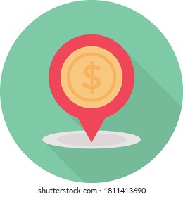 dollar vector flat color icon 