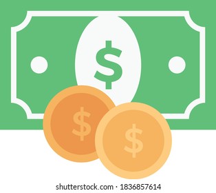 dollar vector flat color icon