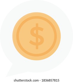 dollar vector flat color icon
