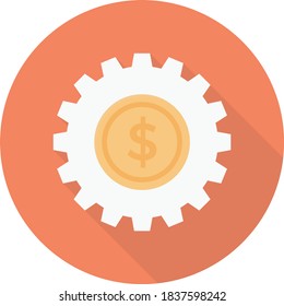 dollar vector flat color icon 