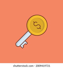 dollar vector flat color icon
