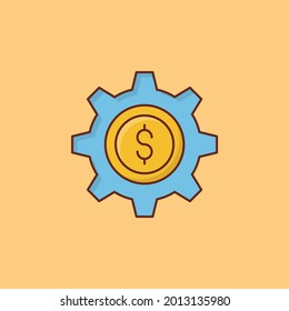 dollar vector flat color icon
