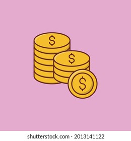 dollar vector flat color icon