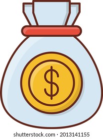 dollar vector flat color icon