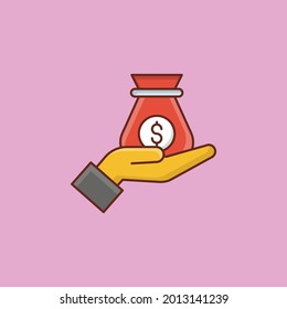 dollar vector flat color icon