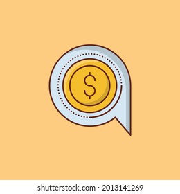 dollar vector flat color icon