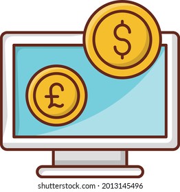 dollar vector flat color icon